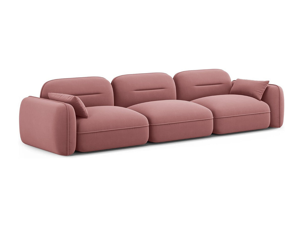 Canapé modulable 4 places rose velours