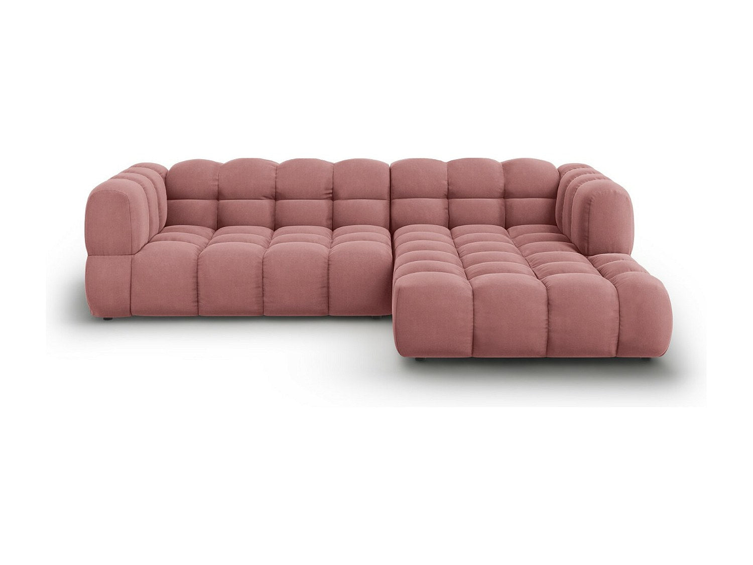 Canapé modulable 4 places rose velours