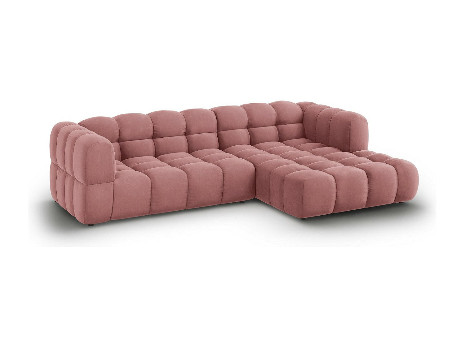 Canapé modulable 4 places rose velours