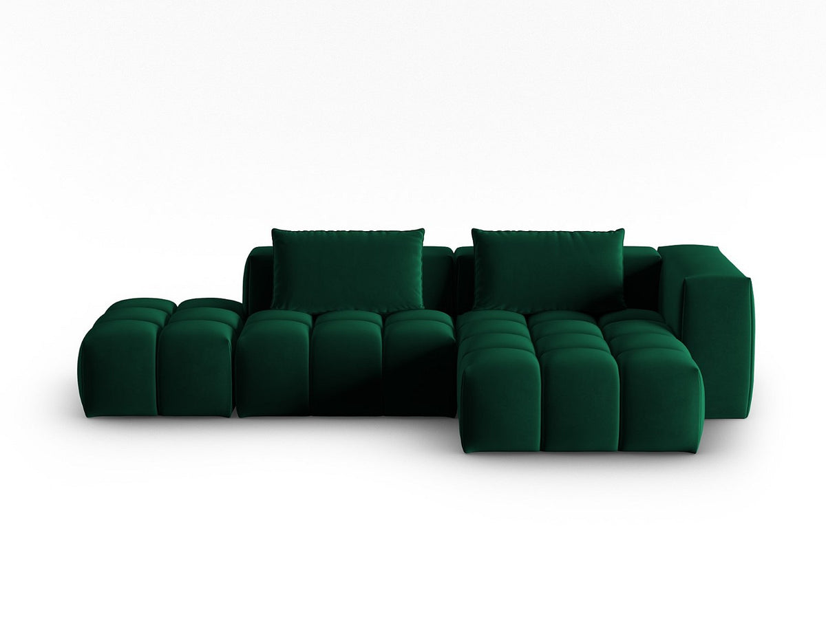 Canapé modulable 4 places vert velours
