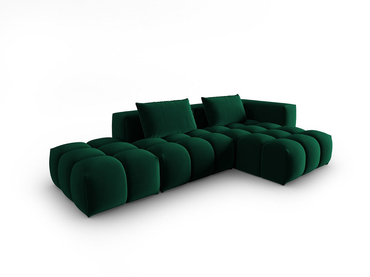 Canapé modulable 4 places vert velours