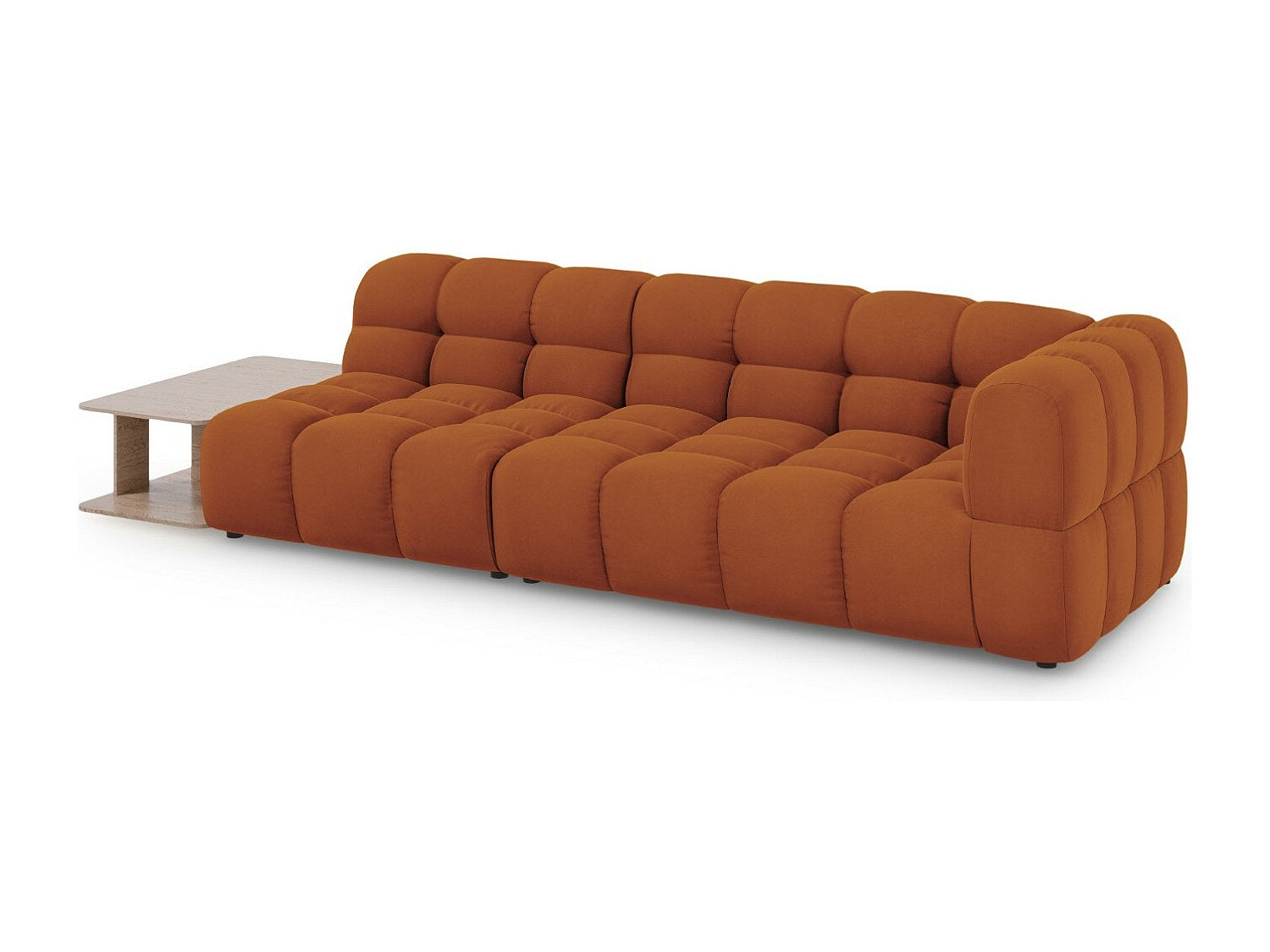 Canapé modulable 4 places orange velours
