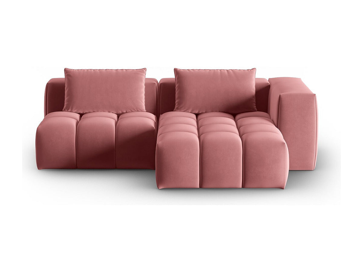 Canapé modulable 3 places rose velours