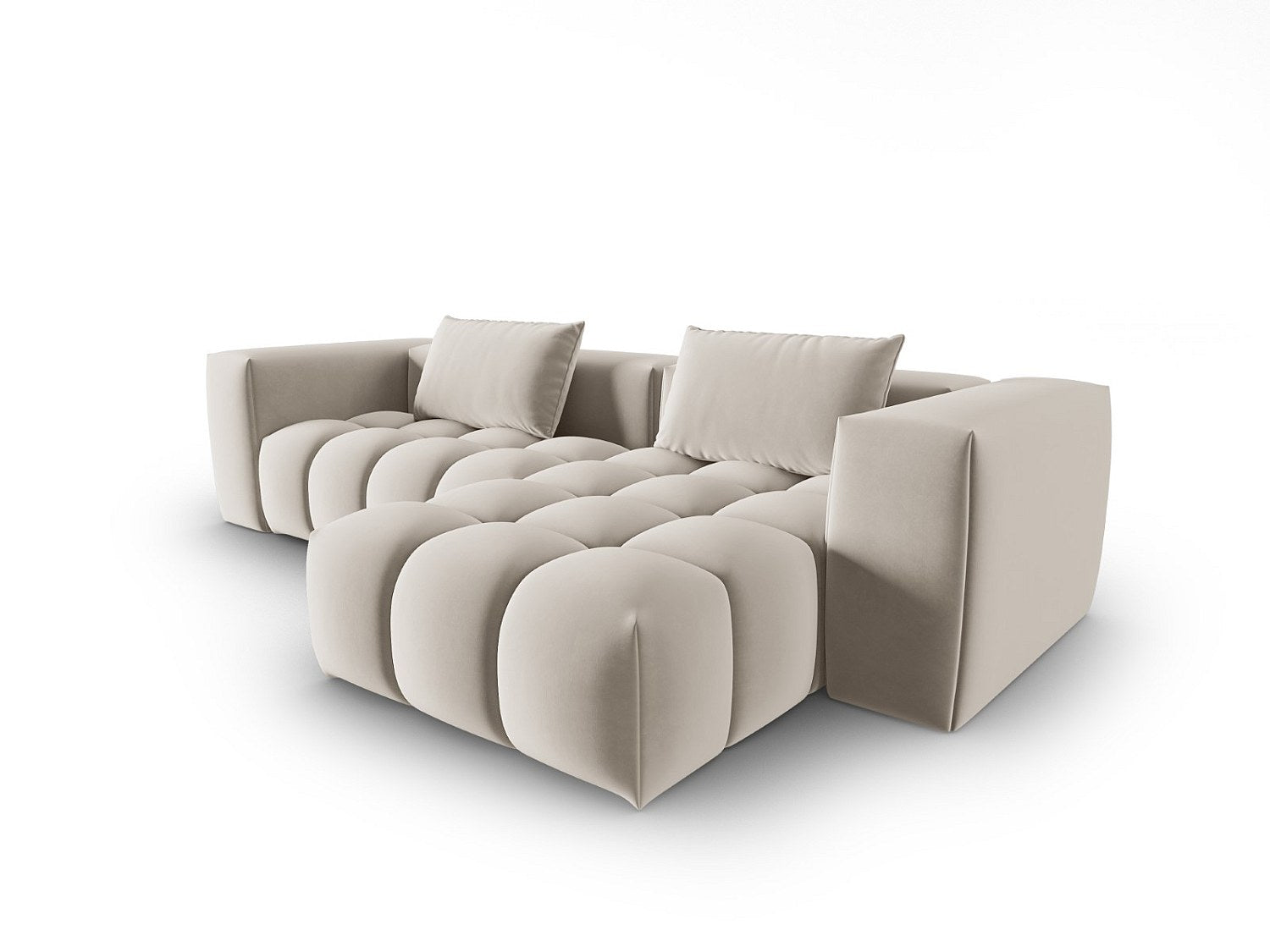 Canapé modulable 3 places blanc velours