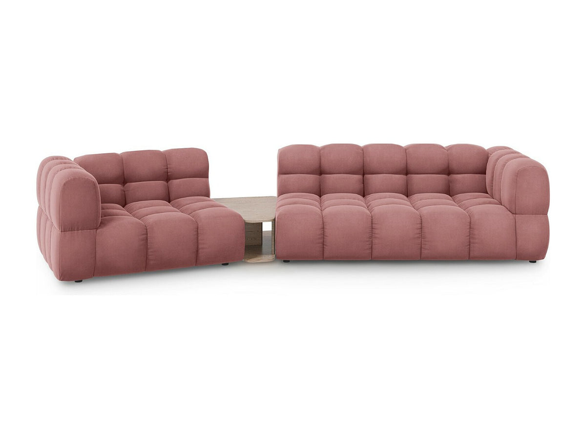 Canapé modulable 3 places rose velours