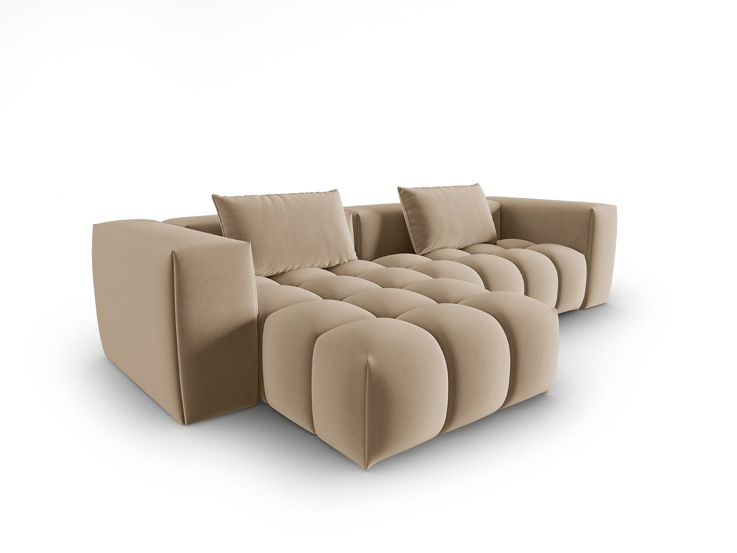 Canapé modulable 3 places marron velours