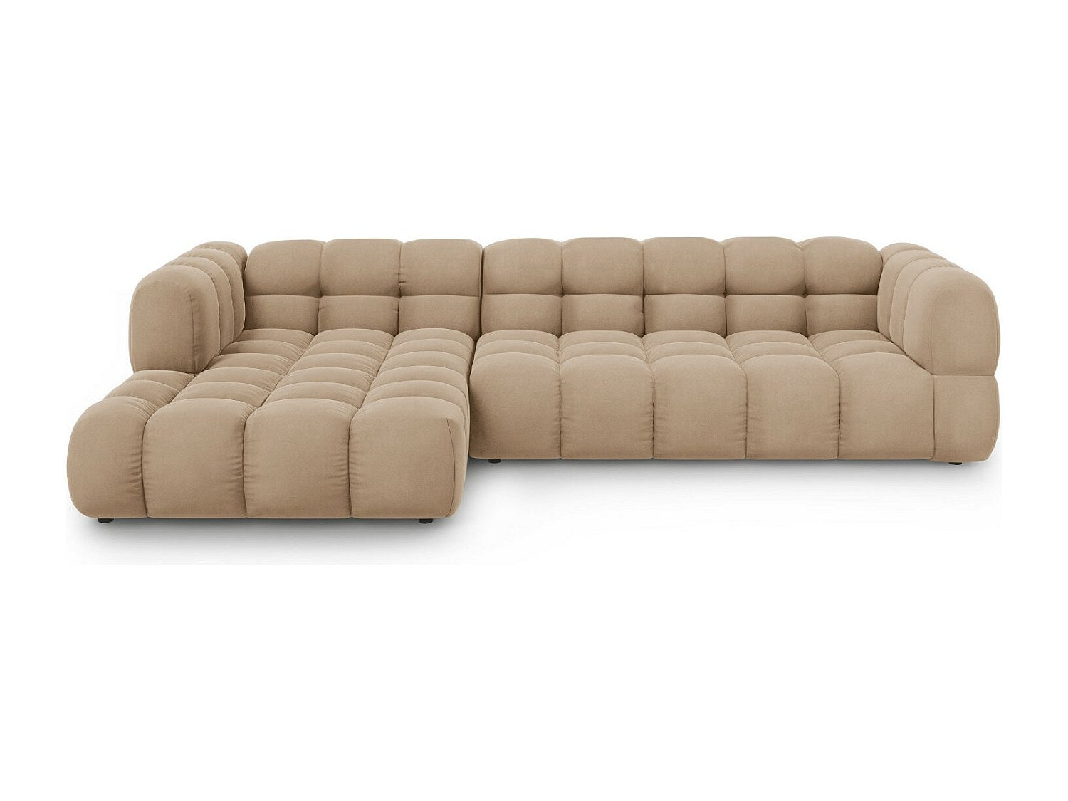 Canapé modulable 4 places marron velours