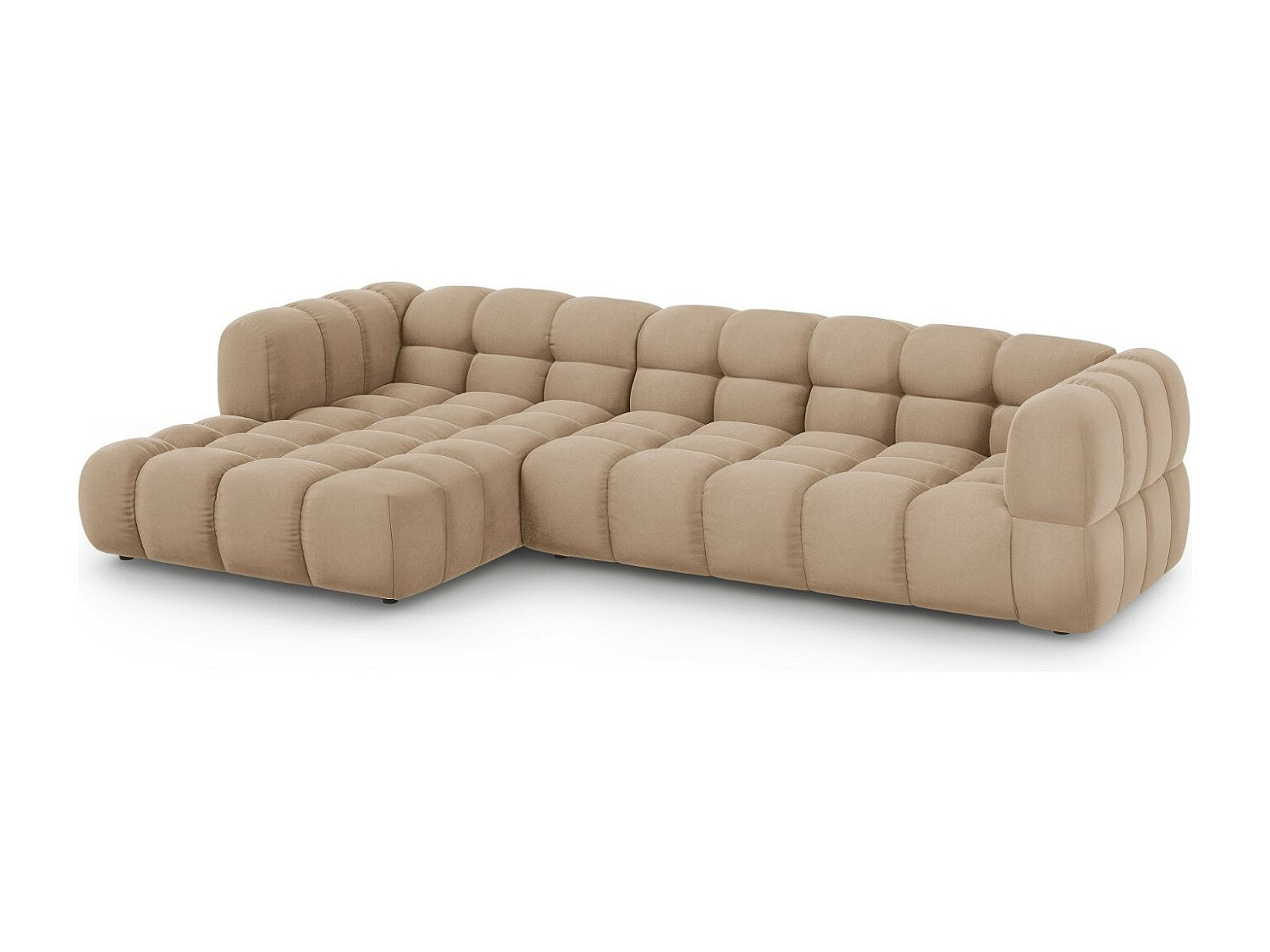 Canapé modulable 4 places marron velours