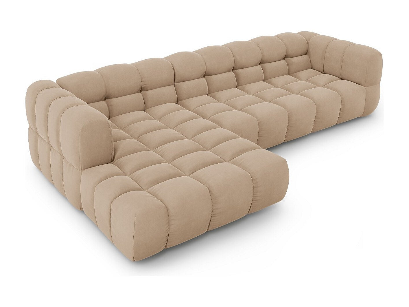 Canapé modulable 4 places marron velours