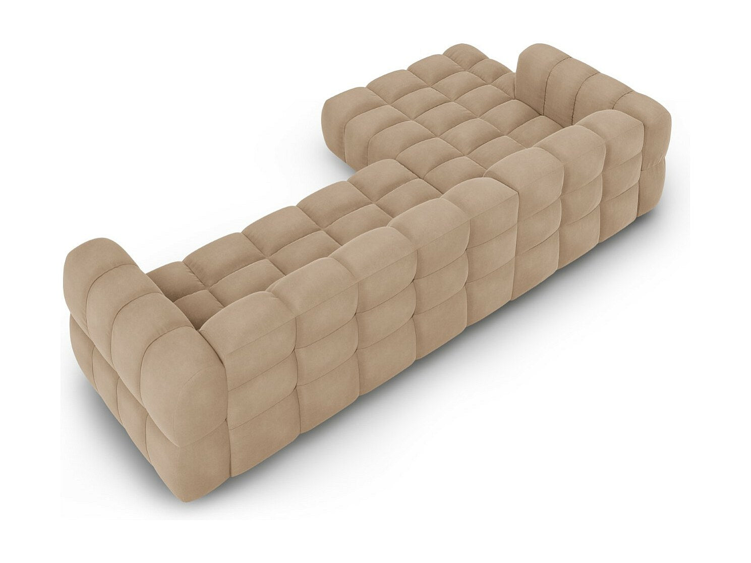 Canapé modulable 4 places marron velours