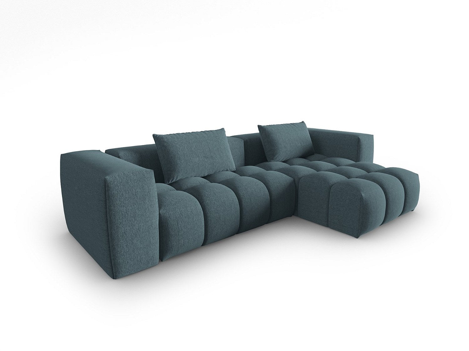 Canapé modulable 3 places bleu tissu
