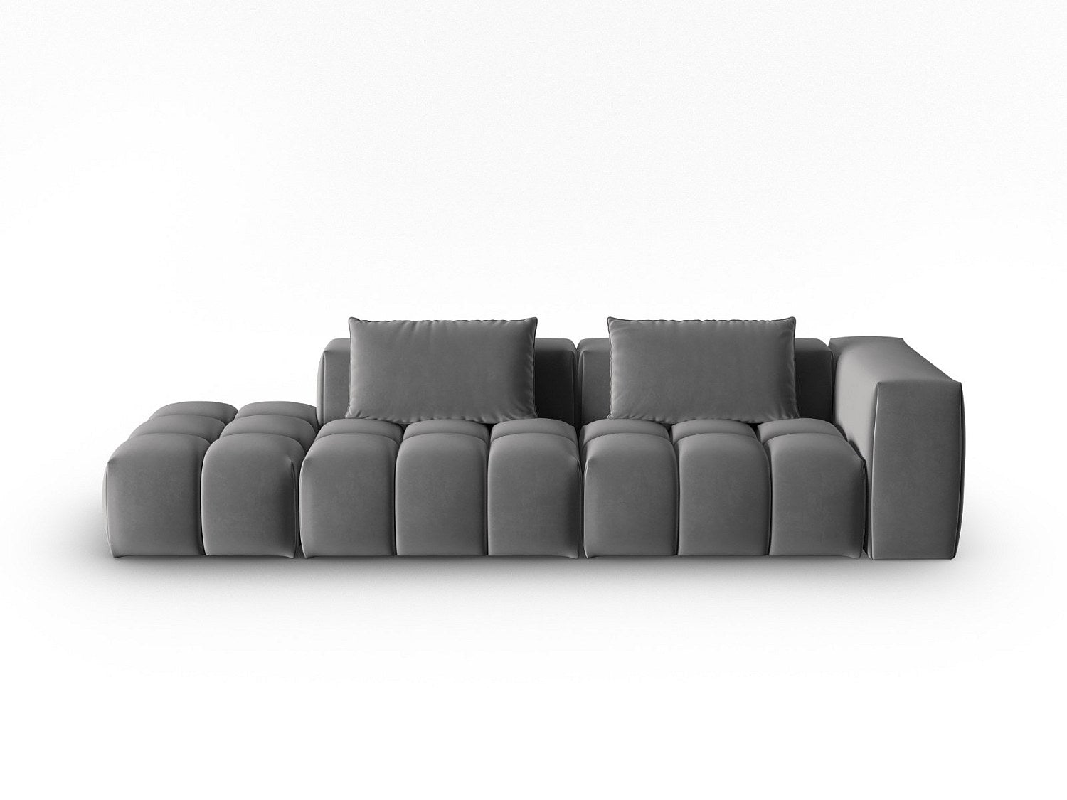 Canapé modulable 3 places gris velours