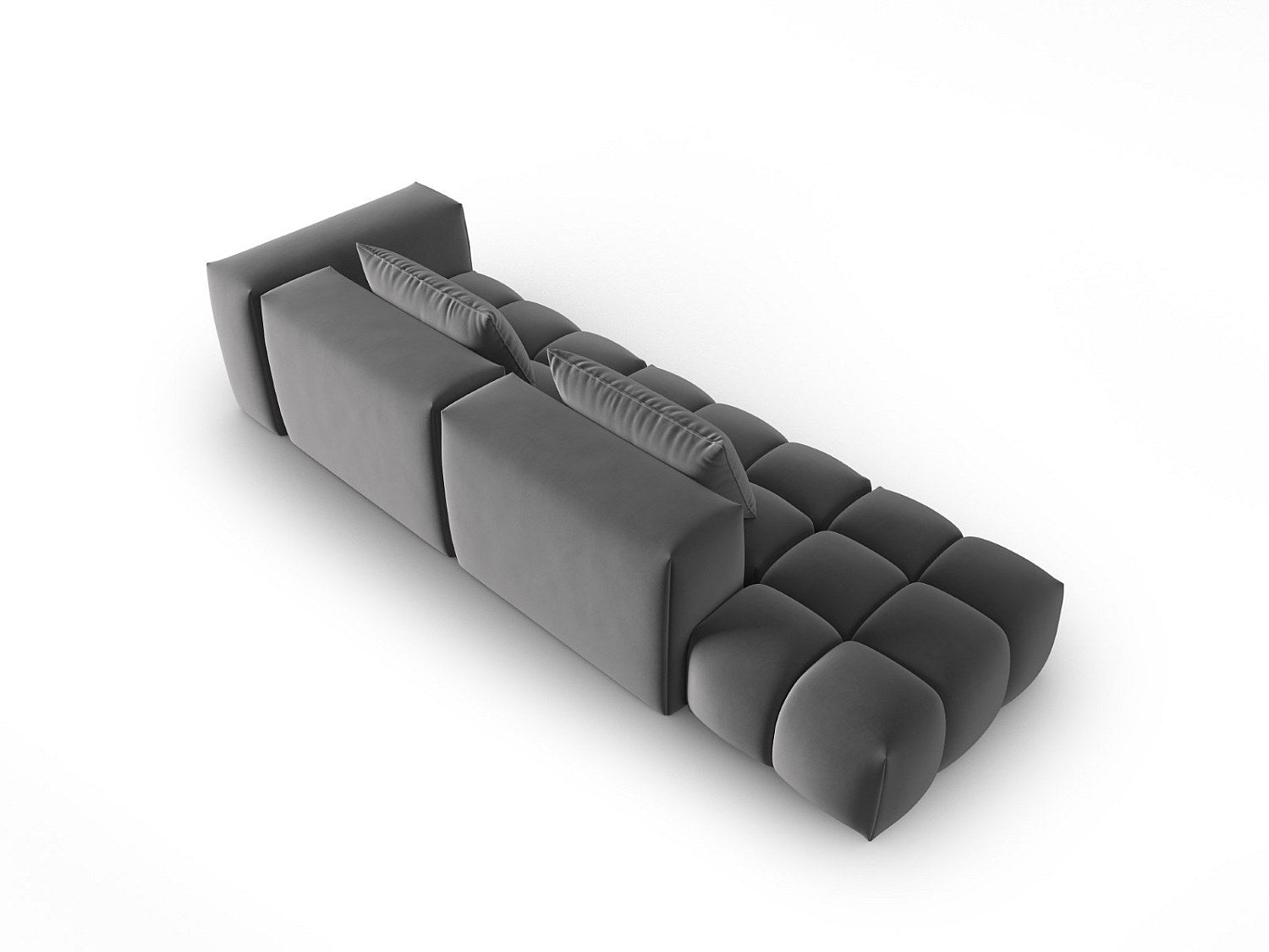 Canapé modulable 3 places gris velours
