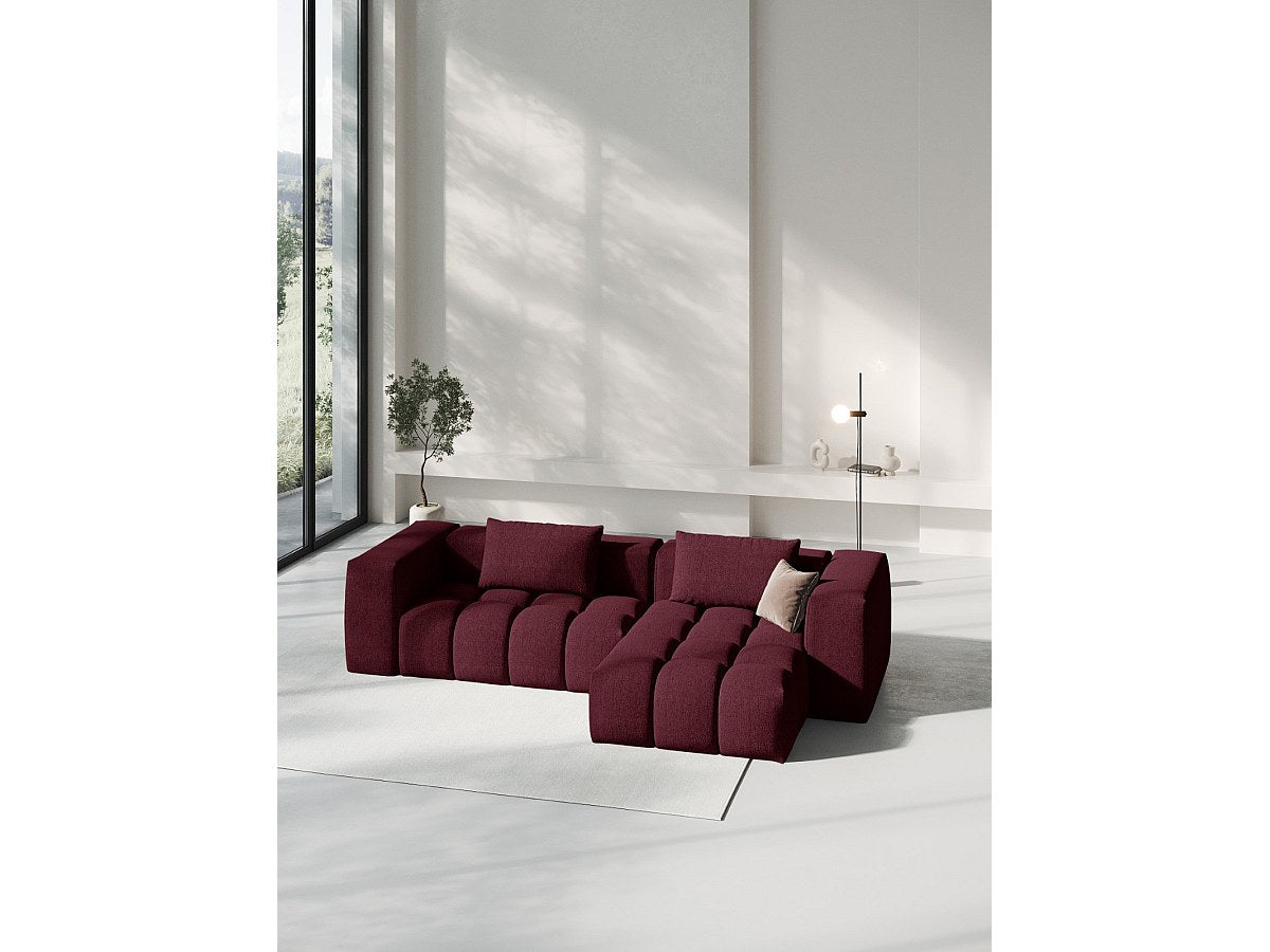 Canapé modulable 3 places rouge tissu