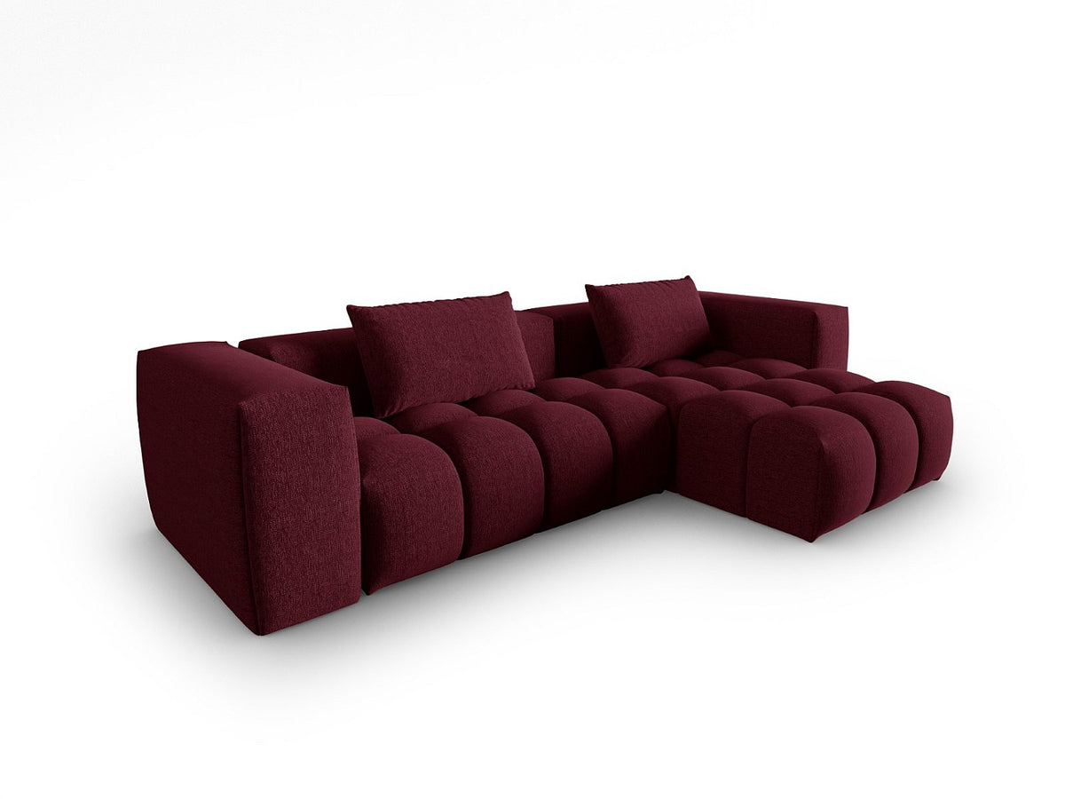 Canapé modulable 3 places rouge tissu