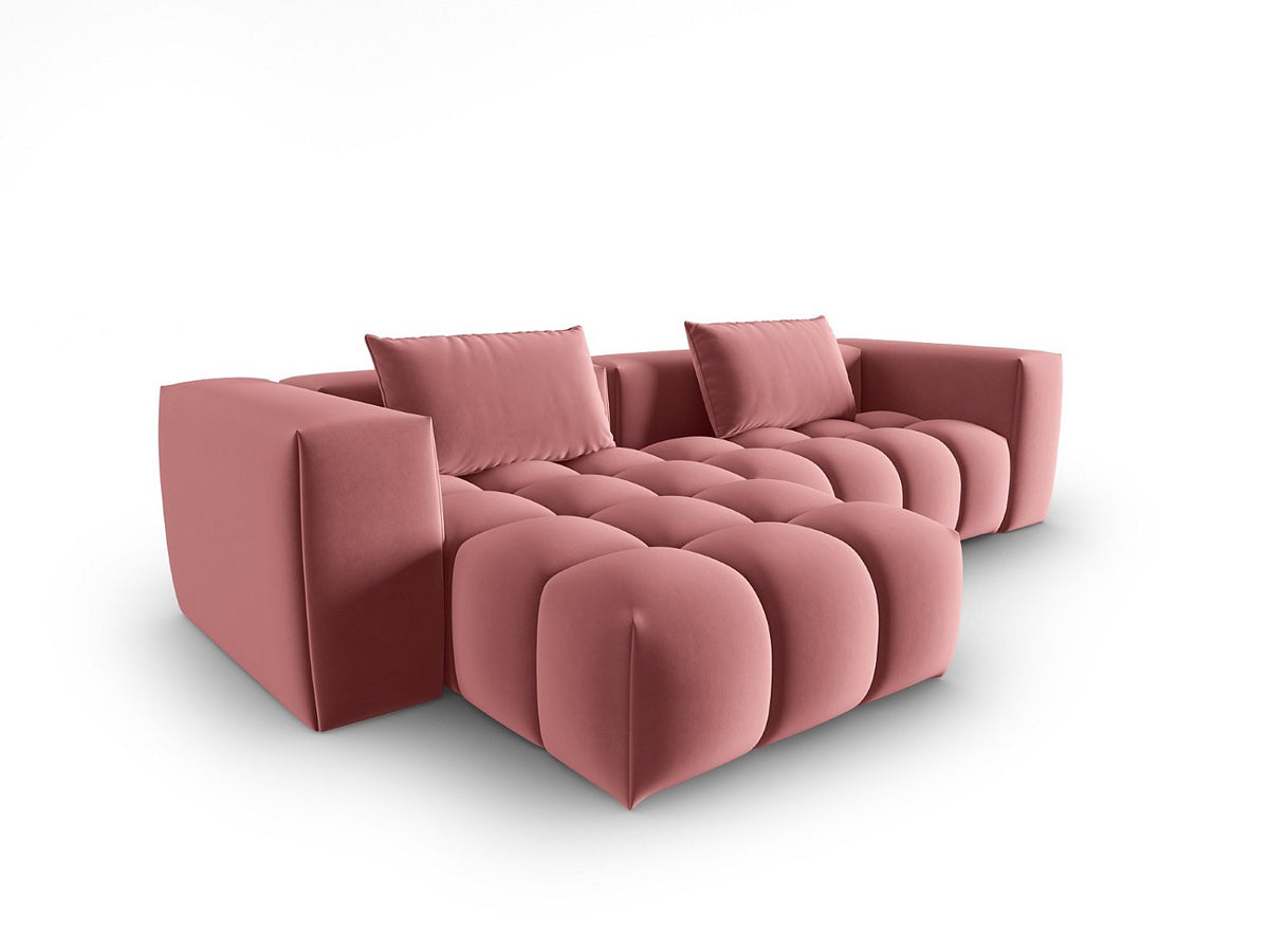 Canapé modulable 3 places rose velours