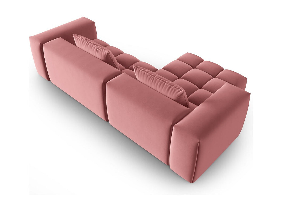 Canapé modulable 3 places rose velours