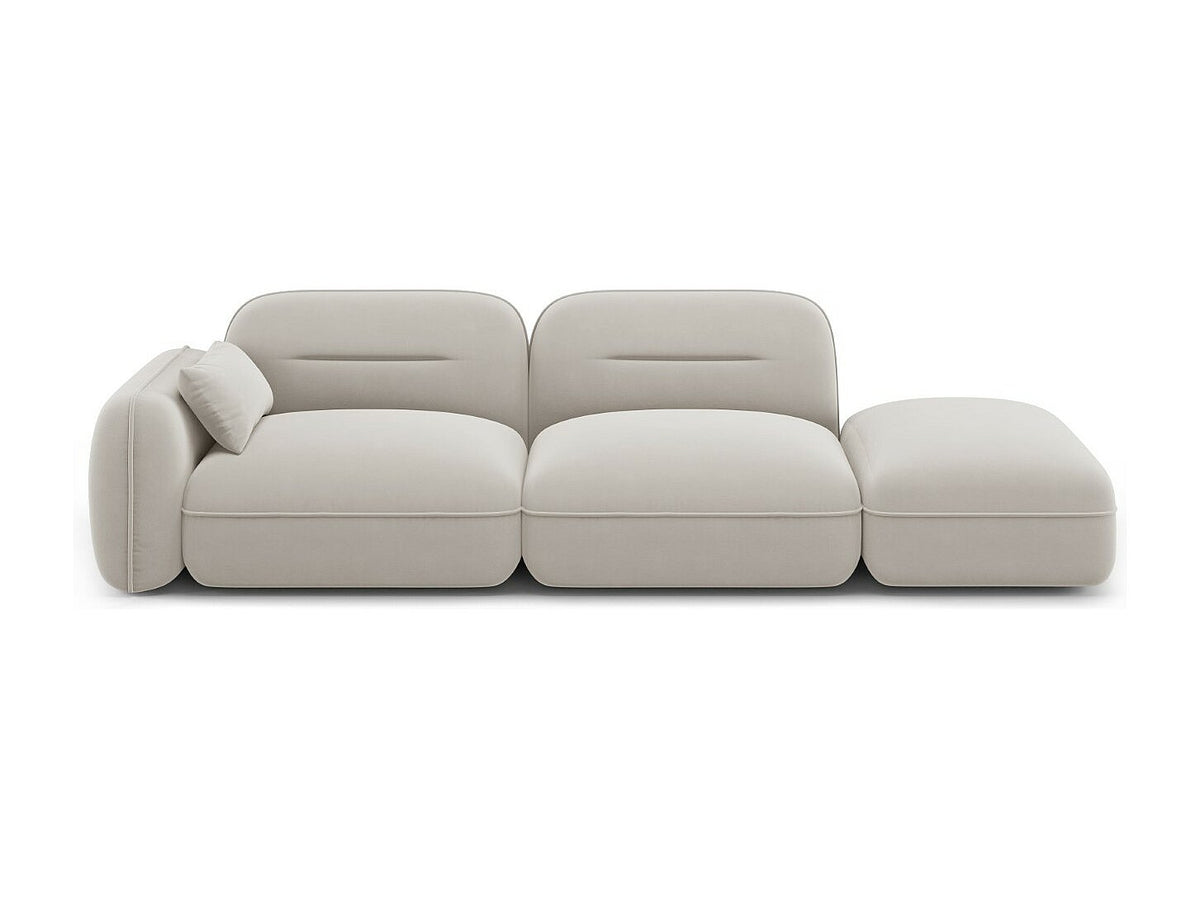 Canapé modulable 3 places beige velours