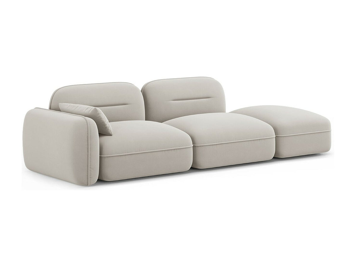 Canapé modulable 3 places beige velours