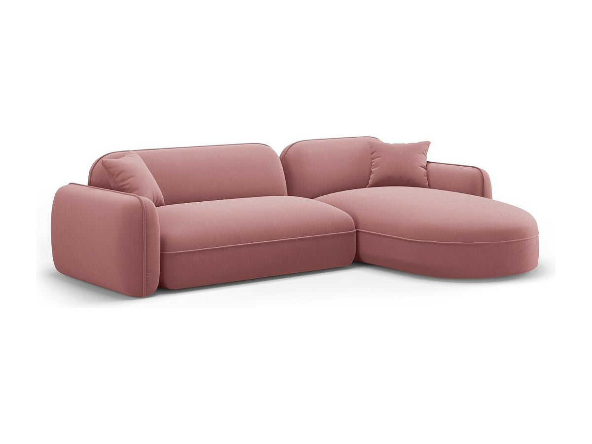 Canapé modulable 4 places rose velours