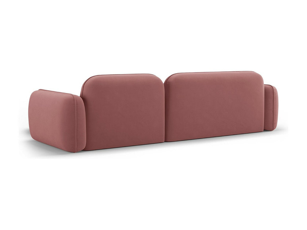 Canapé modulable 4 places rose velours