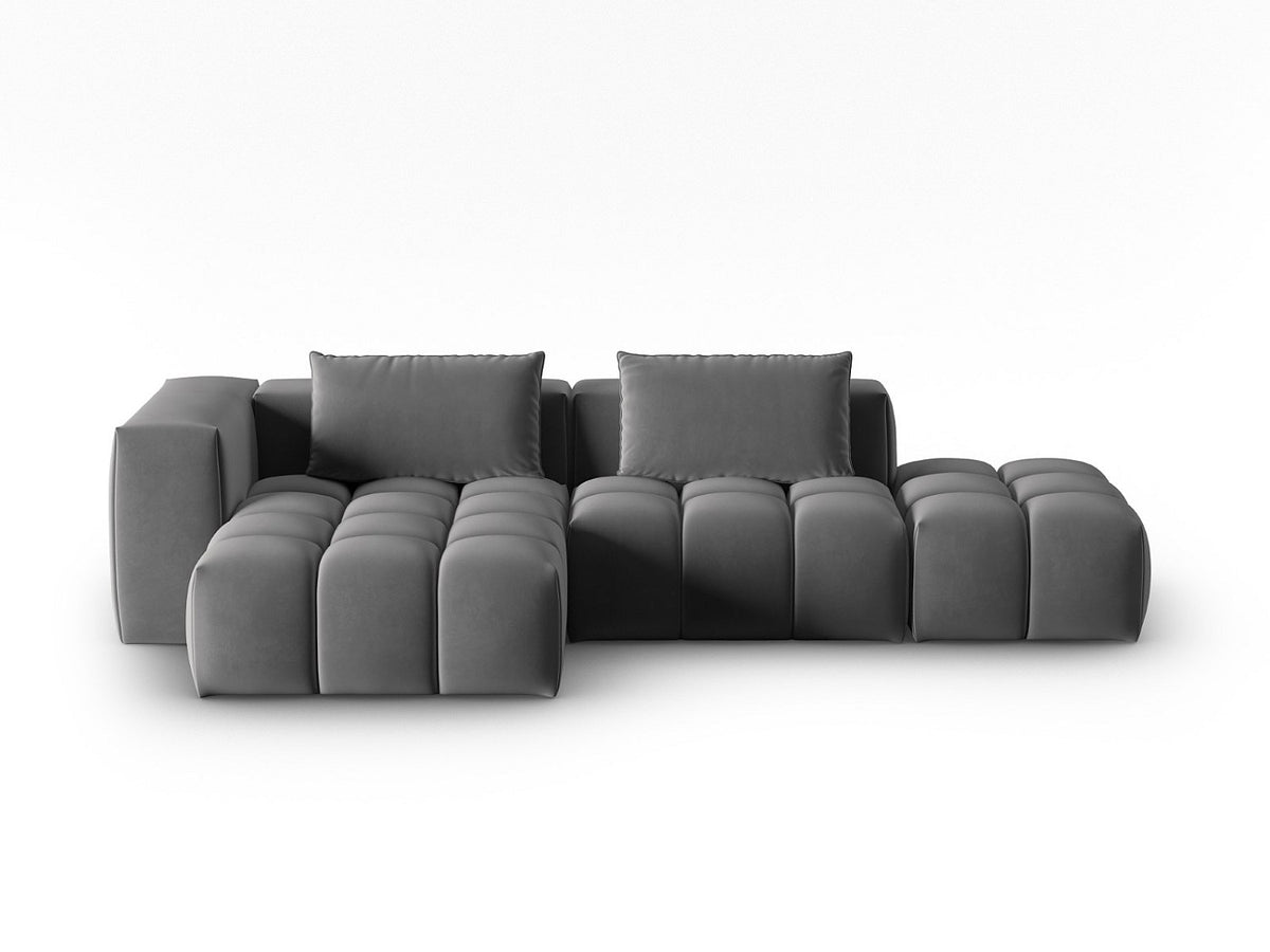 Canapé modulable 4 places gris velours