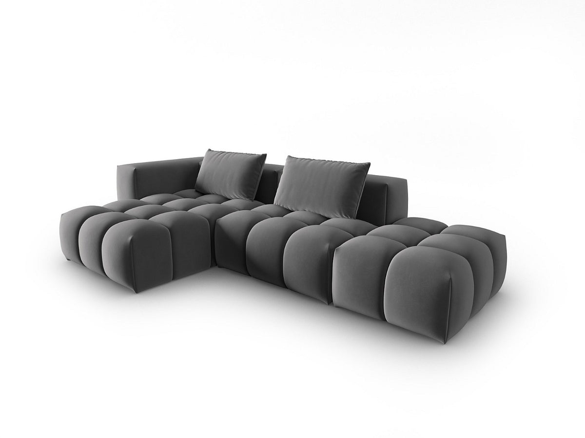 Canapé modulable 4 places gris velours