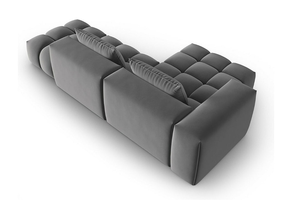 Canapé modulable 4 places gris velours