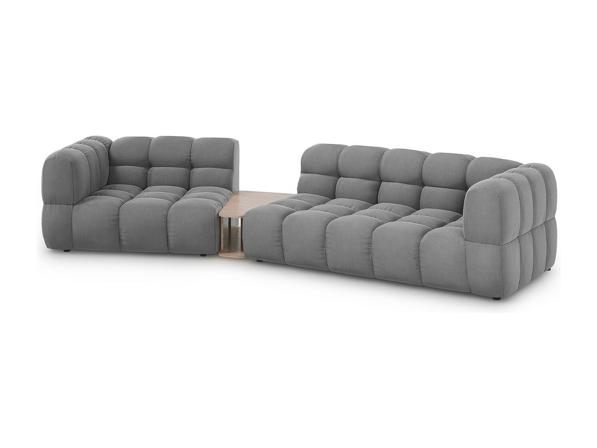Canapé modulable 3 places gris velours