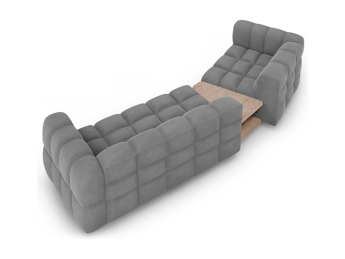 Canapé modulable 3 places gris velours
