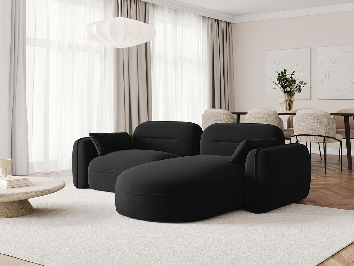 Canapé modulable 3 places noir velours