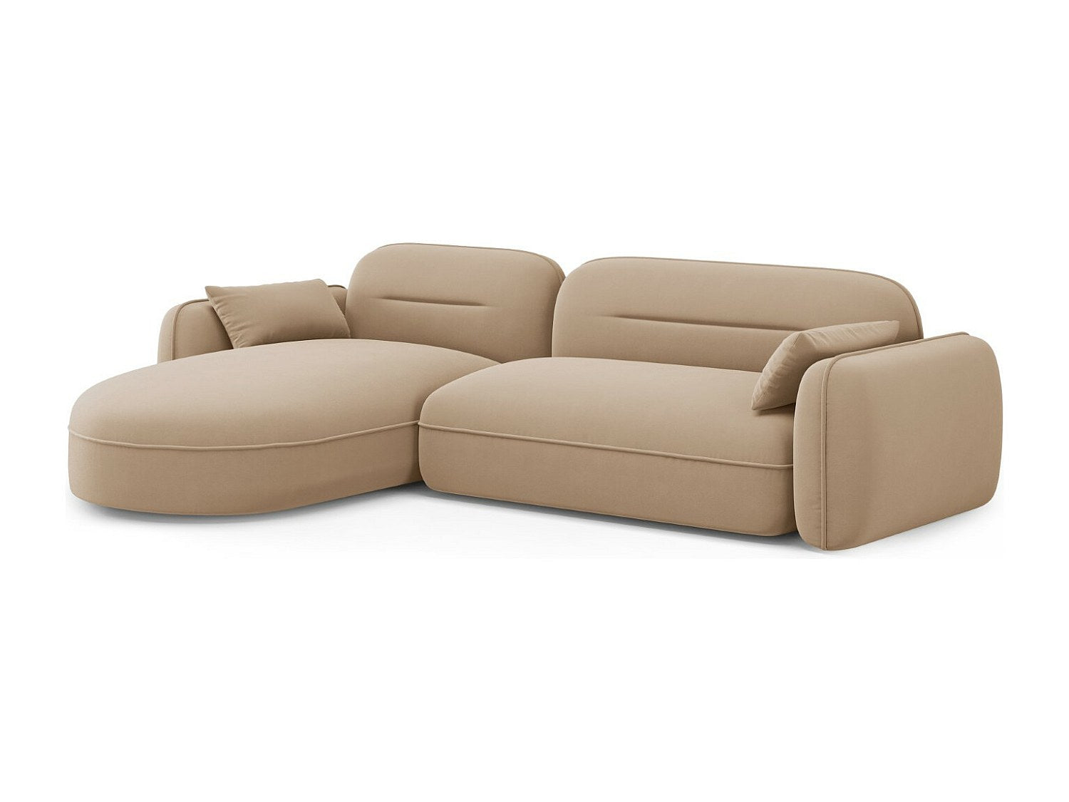 Canapé modulable 4 places marron velours