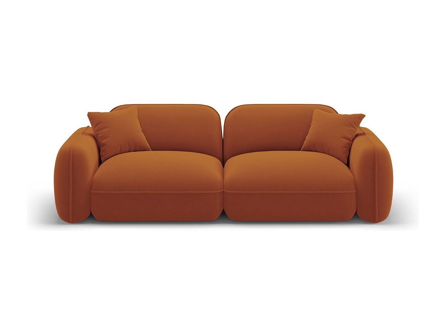 Canapé modulable 3 places orange velours