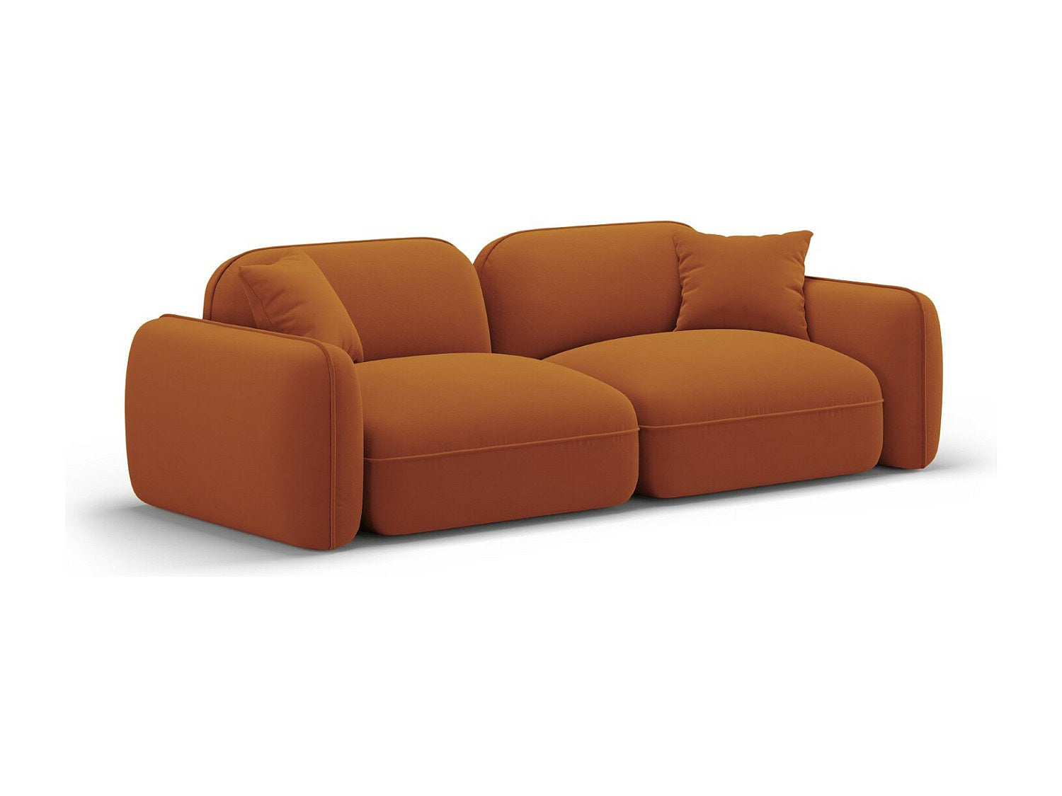 Canapé modulable 3 places orange velours