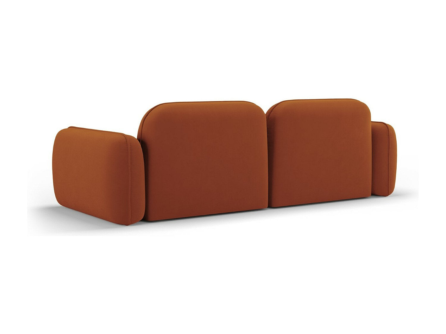 Canapé modulable 3 places orange velours