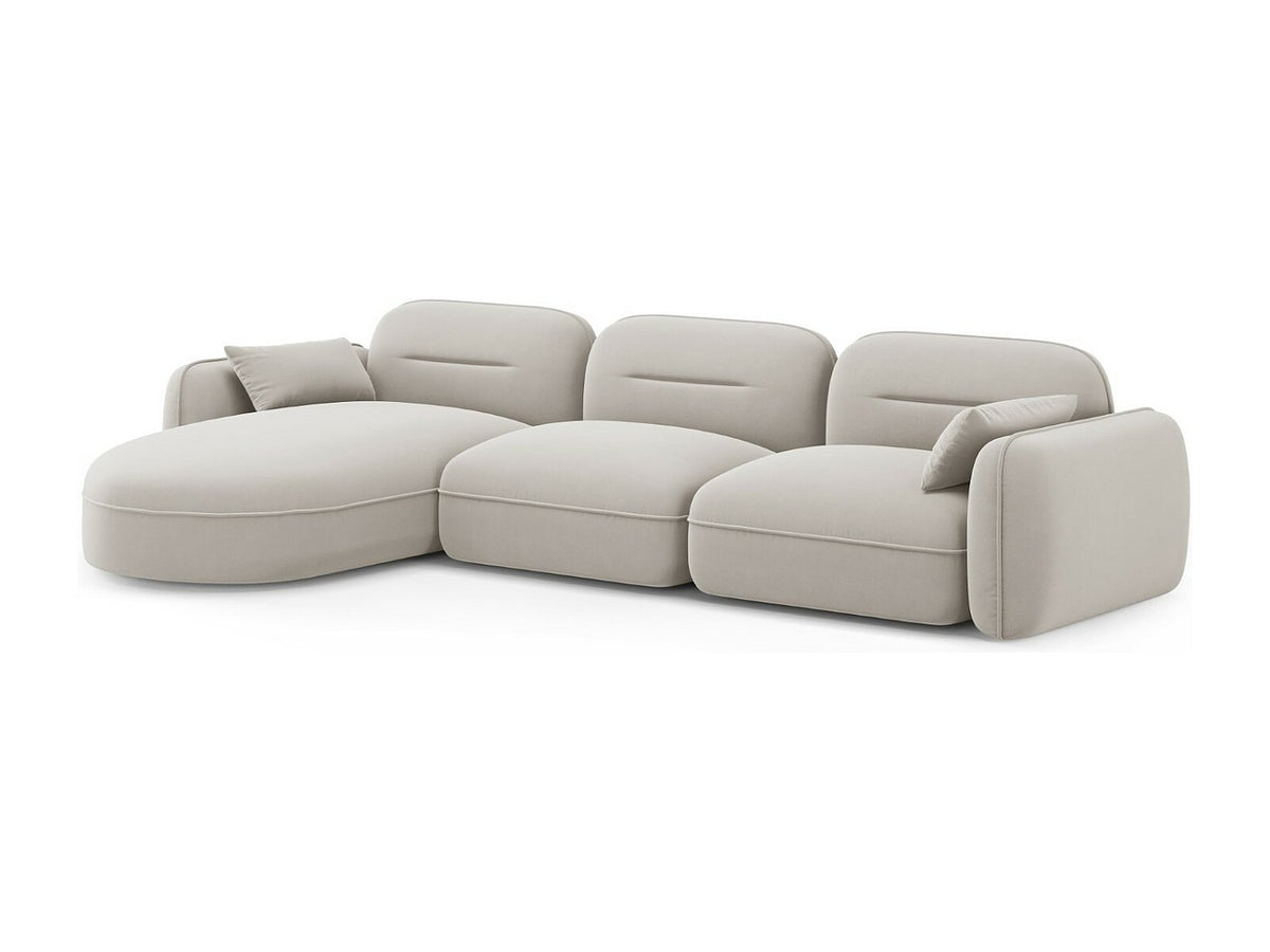 Canapé modulable 4 places beige velours