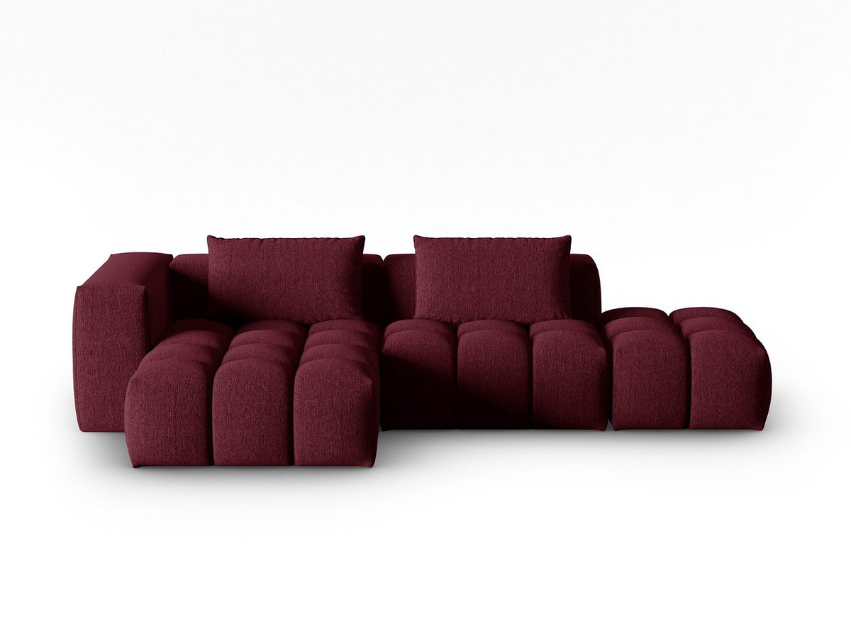 Canapé modulable 4 places rouge tissu