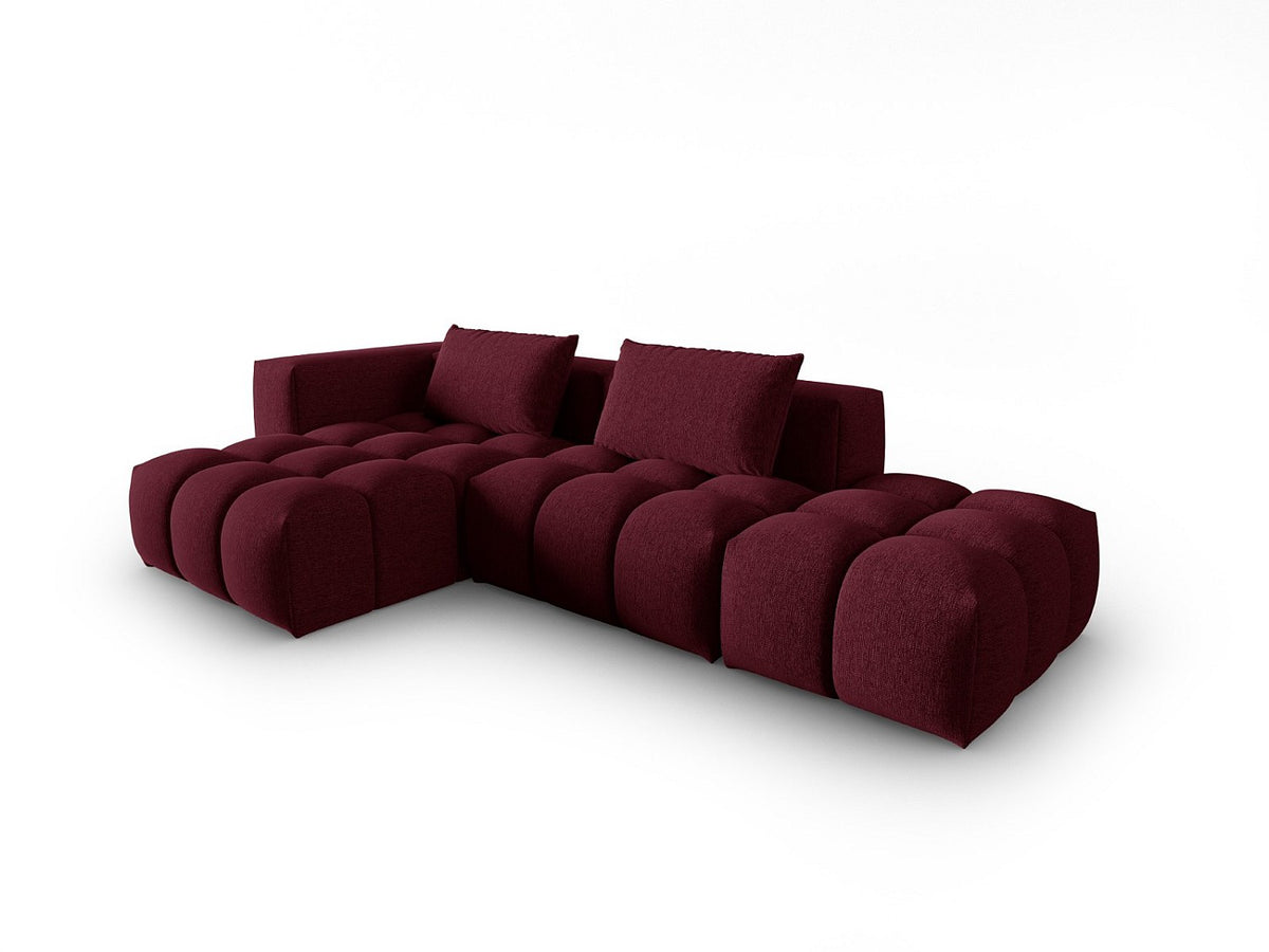 Canapé modulable 4 places rouge tissu