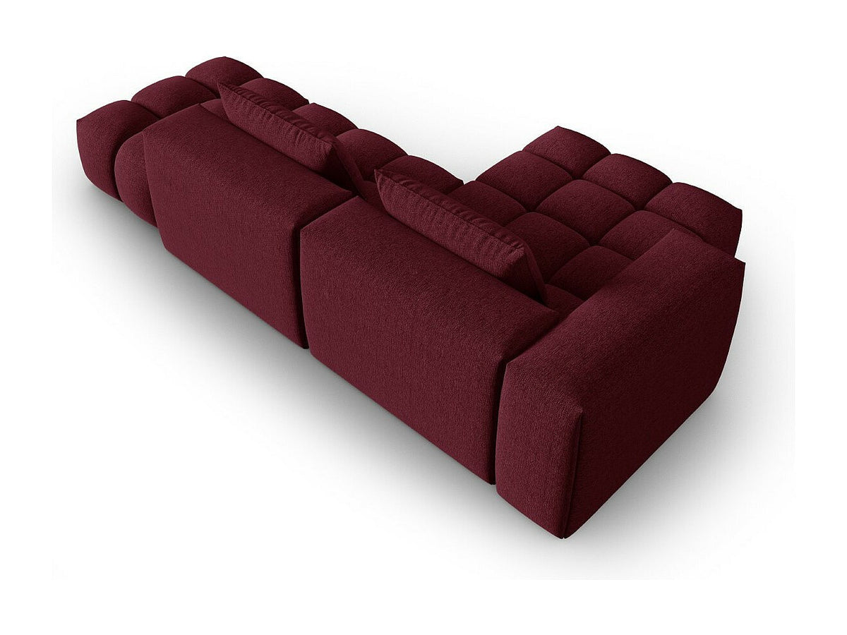 Canapé modulable 4 places rouge tissu