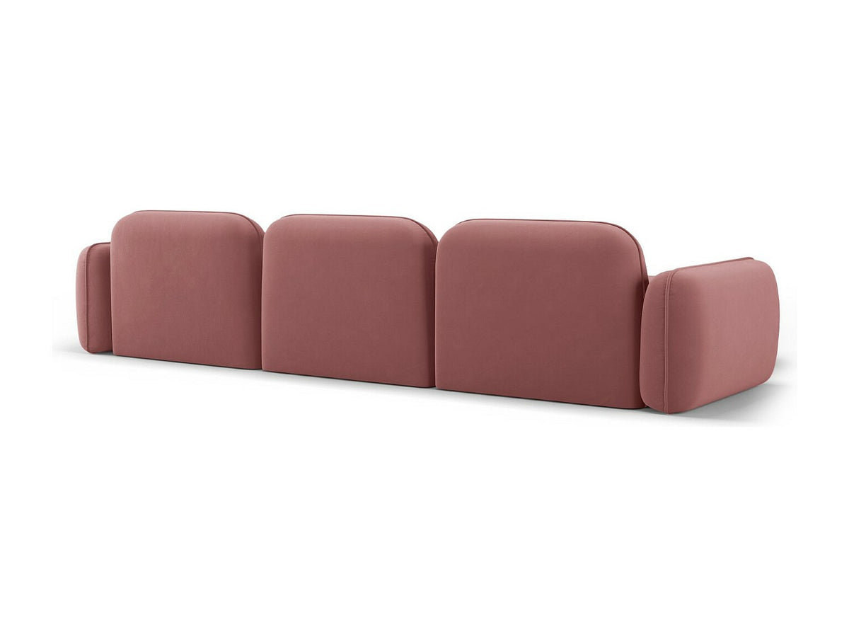 Canapé modulable 4 places rose velours