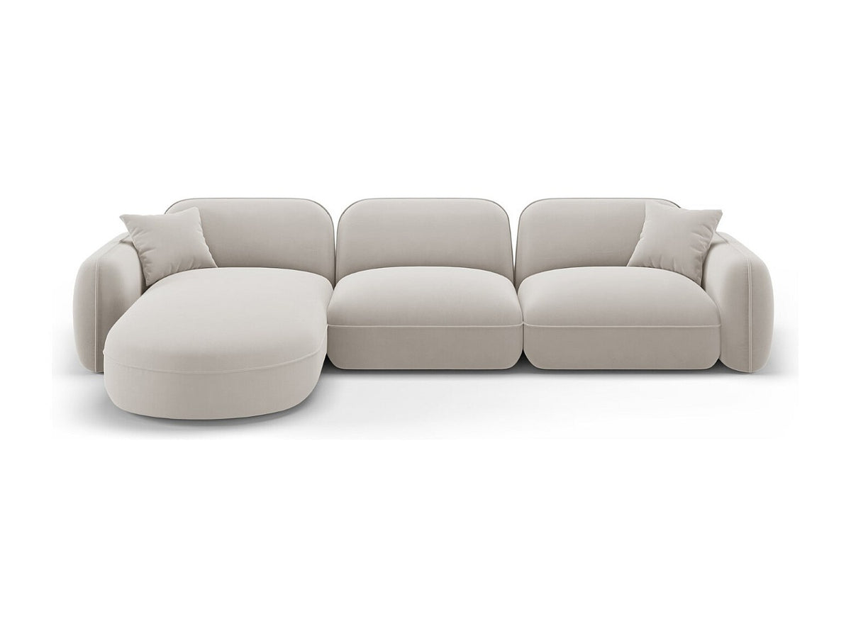 Canapé modulable 4 places beige velours