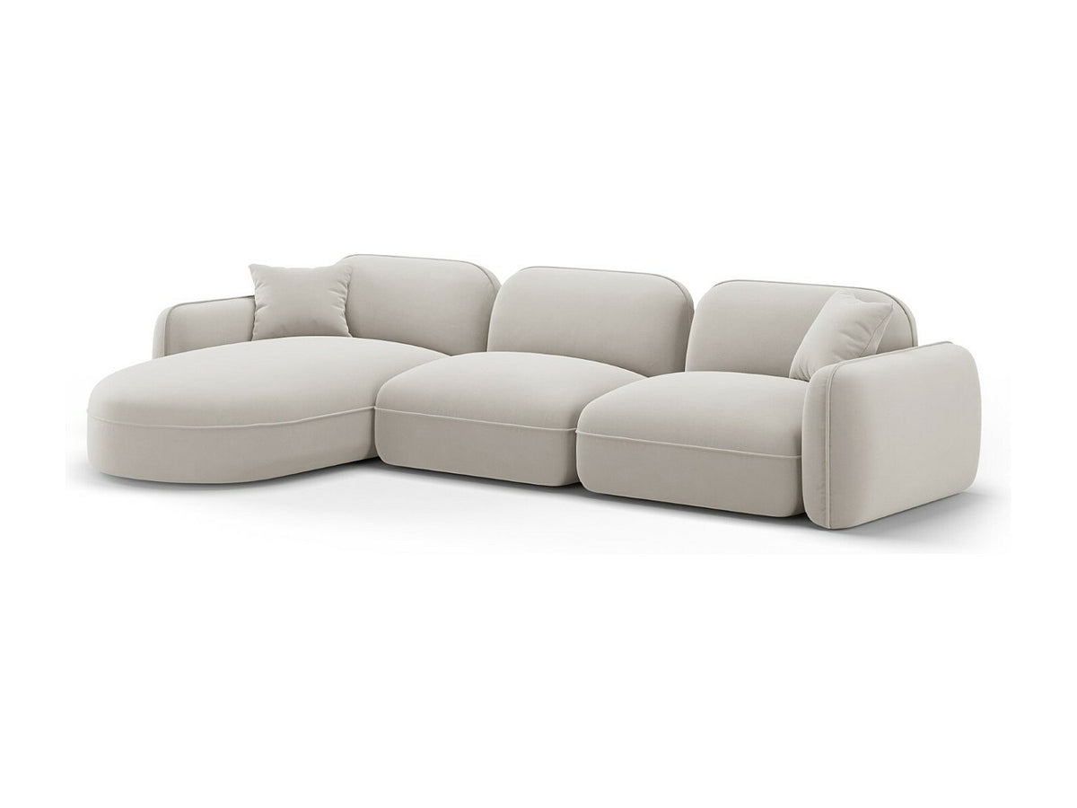 Canapé modulable 4 places beige velours