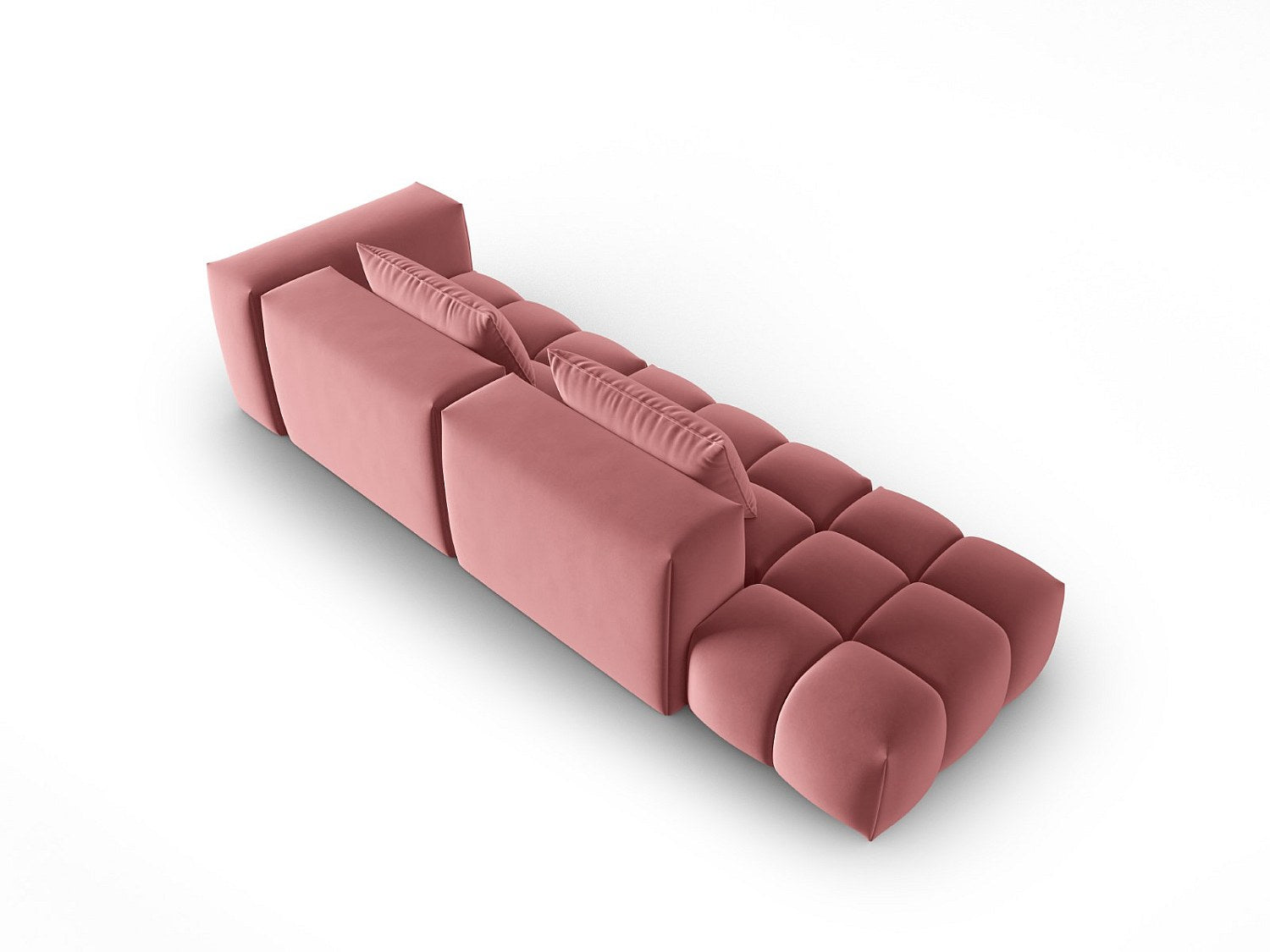 Canapé modulable 3 places rose velours