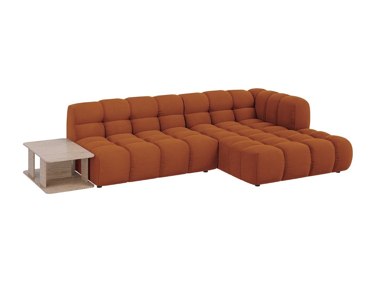 Canapé modulable 4 places orange velours