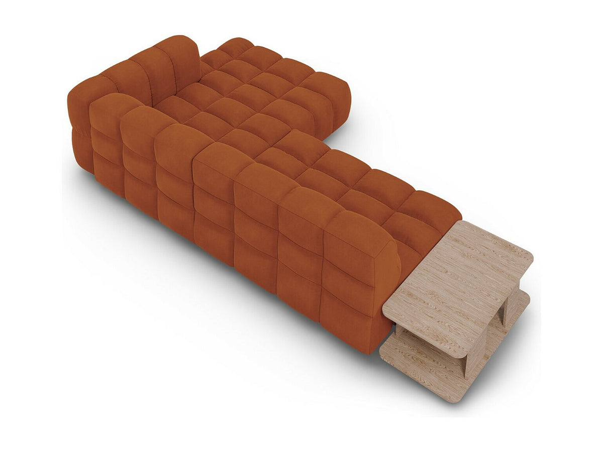 Canapé modulable 4 places orange velours