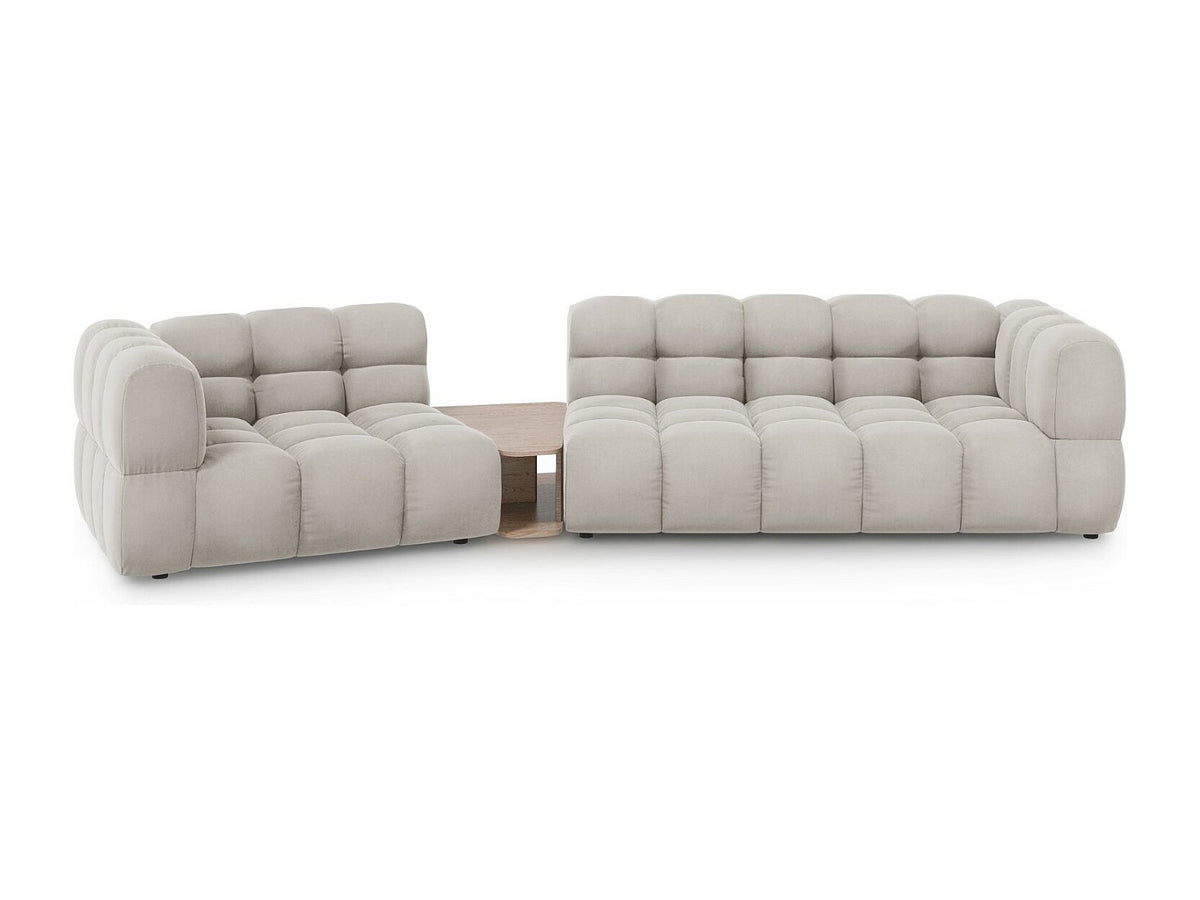 Canapé modulable 3 places beige velours