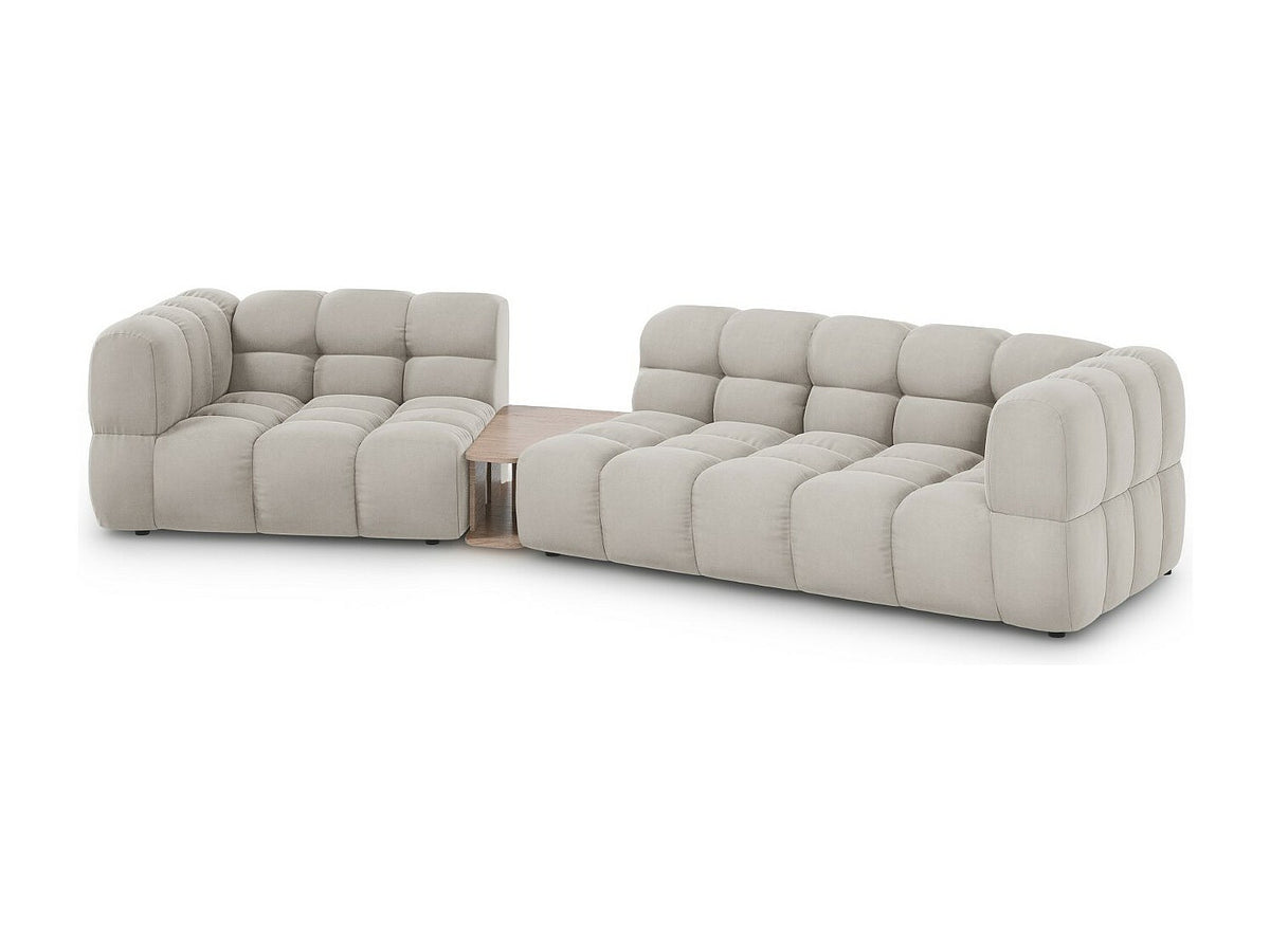 Canapé modulable 3 places beige velours