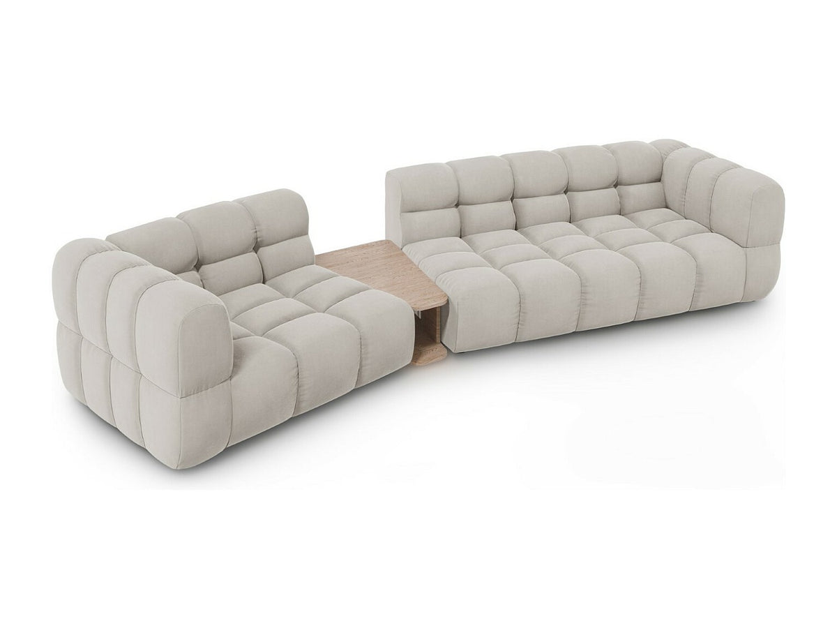 Canapé modulable 3 places beige velours
