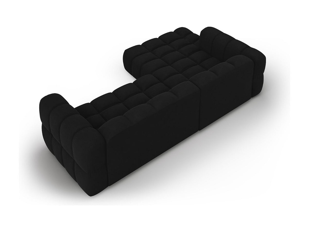 Canapé modulable 4 places noir velours