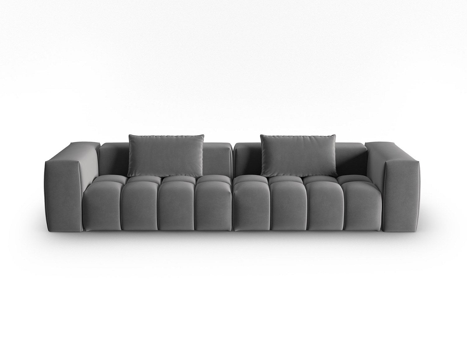 Canapé modulable 5 places gris velours
